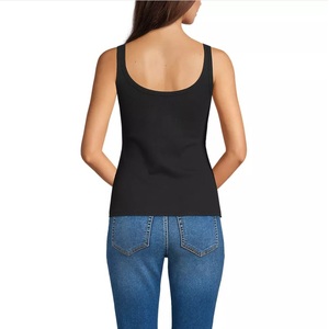 High Quality Breathable Cotton <b>Women's</b> Tank Top Regular Length Ribbed Tight Knitted Soft Workout <b>Singlet</b> Casual Style From BD - Product Image 5