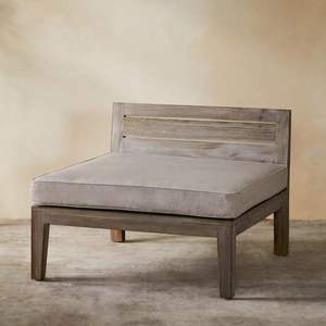 Ensemble de canapés de jardin d'extérieur moderne gris en bois délavé, canapé d'angle pour patio avec coussins pour cour, 4 pièces - Product Image 6