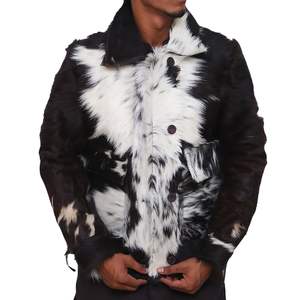 Veste en cuir de vache pour homme, veste en cuir de vachette tendance et élégante, vêtement d'extérieur pour l'hiver, veste en cuir de vache personnalisée - Product Image 1