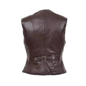 <b>Ladies</b> Real Leather Vest Soft Lambskin Motorcycle Biker Fashion <b>Waistcoat</b> OEM Manufacturer Bulk Orders - Product Image 4