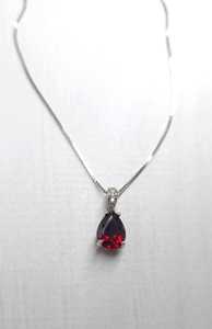 Pendentif vintage en argent 925 plaqué or rose avec grenat rouge véritable, bijou en pierre précieuse naturelle certifiée par un tiers, vente en gros pour fiançailles - Product Image 4