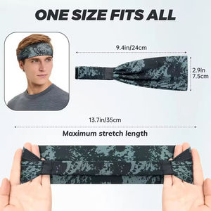 Women's Non-Slip Breathable Spandex Sport <b>Headband</b> 4.5cm Wide Thin <b>Elastic</b> for Running Exercise All Seasons Environmentally - Product Image 4