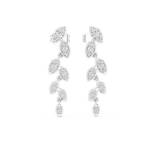 Boucles d'oreilles en or jaune 14 carats avec diamants de laboratoire ronds pour femmes |   Vêtements de mariée |   Nouveau diamant cultivé - Product Image 5