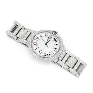 Montre pour homme en acier inoxydable avec bracelet de 20 mm, édition de luxe Hip Hop, sertie de moissanite glacée et de diamants VVS, mouvement à quartz, finition premium tendance - Product Image 3