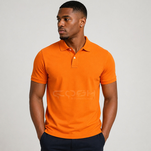 Custom Logo Men’s <b>Polo</b> Shirt <b>Orange</b> Cotton Polyester Short Sleeve Plain <b>Polo</b> T Shirt OEM ODM Casual Golf <b>Polo</b> Shirts for Men - Product Image 1