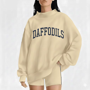 Top de Invierno Holgado para Mujer con Cuello Alto Simulado, Hecho con Tela de Forro Polar que Garantiza Suavidad, Aislamiento y un Estilo Oversize Elegante - Product Image 1