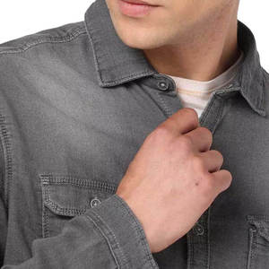 Chemise en coton à manches longues pour homme, best-seller, qualité supérieure, style décontracté, type jean, avec logo personnalisé pour un usage facile - Product Image 5