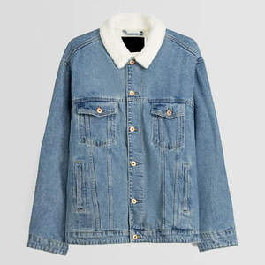 Blouson en jean d'hiver - Haute qualité 100% coton respirant séchage rapide écologique OEM streetwear décontracté délavé - Product Image 3