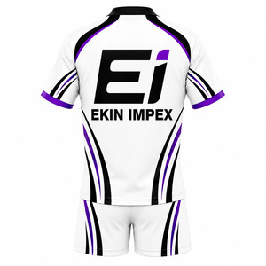 Ensemble de maillots de football personnalisés sublimés pour hommes, uniforme de football à séchage rapide avec short, logo, nom et numéro - Product Image 2