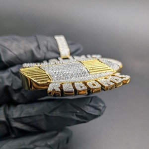Pendentif Thème No Limit Records en Moissanite Plaqué Argent avec Strass en Cristal, Breloque Hip Hop, Bijou Unisexe Tendance - Product Image 3
