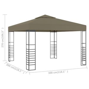 Gazebo da Giardino Color Tortora, Elegante Tettoia e Pergola per Arredamento Esterno - Product Image 5
