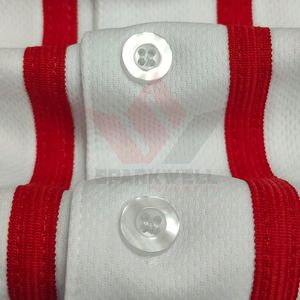 Maillot de baseball Cuba pour homme, blanc et rouge, manches courtes, boutons sur le devant, polyester, coupe classique, toutes saisons, impression du nom de l'équipe - Product Image 4
