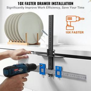 Dispositivo di Fissaggio Regolabile in Lega di Alluminio e Acciaio Inossidabile per Maniglie di Mobili con Punzone Centrante - Product Image 5
