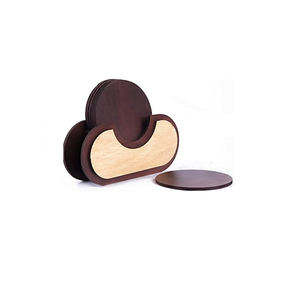 Wholesale Eco-friendly Round Natural Wood Coaster <b>Set</b> Non-slip Waterproof <b>Wooden</b> <b>Tea</b> Coffee Cup Pads for Office And Home - Product Image 5