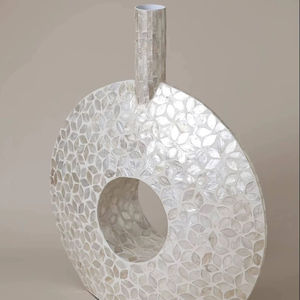 กระถางดอกไม้โลหะฝังกระดูกงาช้าง งานแฮนด์เมด รูปทรงกลม สไตล์มินิมอล สำหรับตกแต่งบ้าน สินค้าหรูหรา ขายส่ง ส่งออก - Product Image 1