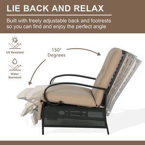 Poltrona da esterno reclinabile con comodo cuscino divano regolabile automatico - Product Image 4