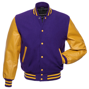 แจ็คเก็ตเบสบอลหนังแบบมีแขนเสื้อ แจ็คเก็ต Letterman Varsity Bomber แจ็คเก็ต Varsity สั่งทำพิเศษ แจ็คเก็ต Varsity ระบายอากาศได้สำหรับผู้ชาย - Product Image 4
