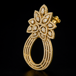 Modern Classic Design Natural <b>Diamond</b> Wedding <b>Dangle</b> <b>Earrings</b> IGI Certified Lightweight Long-Lasting from India - Product Image 4