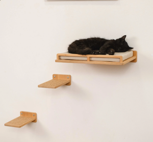 Cama y escalones para gatos, estantes para gatos para pared, estantería de pared para gatos, muebles de pared para gatos, cama de pared para gatos, escalones de pared para gatos, madera pura - Product Image 2