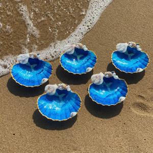 Bandeja de Joyería Hecha a Mano con Conchas de Vieira, Plato Decorativo de Conchas Marinas Naturales, Bandeja Artesanal de Conchas, Decoración para el Hogar - Product Image 1