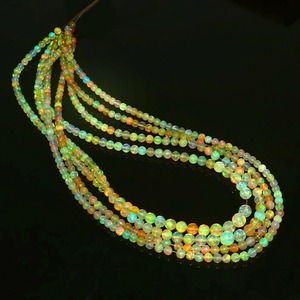 Perles d'opale Welo éthiopienne de 8 mm, lisses, jaunes, certifiées par un tiers, pierres précieuses naturelles, brin pour la fabrication de bijoux, modèle AA-786-Mehrajudin - Product Image 4