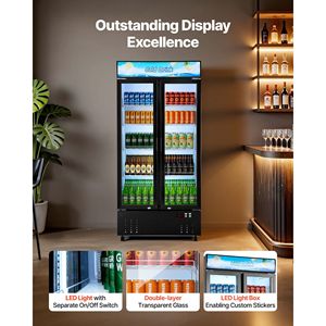Enfriador de Bebidas Vertical Comercial de 20.8 Pies Cúbicos con 2 Puertas de Vidrio - Refrigerador de Exhibición - Product Image 5