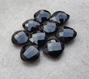 Onyx noir naturel, taille carrée, coussin, briolette, taille à carreaux, calibré, pierre précieuse en vrac pour bijoux - Product Image 1