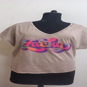 Women Cotton V Neck <b>T</b> <b>Shirt</b> Wholesale Manufacturer Supply for Best Price - Product Image 1