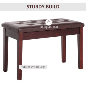 Sgabello per Pianoforte Classico e Moderno in Pelle e Gomma con Supporto per Tastiera Elettrica - Product Image 3
