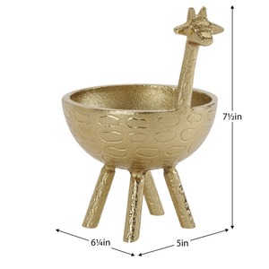 Cuenco decorativo de latón con forma de jirafa, adecuado para mesas de café, espacios de comedor y decoración de salas de estar, hecho a mano en India. - Product Image 2