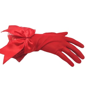 Elegante encaje arco hasta la muñeca poliéster/algodón guantes de novia para mujer fiesta de té y accesorios de disfraces de noche - Product Image 4