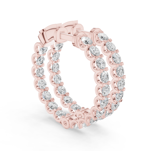 Pendientes de Lujo Chapados en Oro de 14K con Plata 925, Moissanita Redonda de Corte Brillante con Engaste de Garras, Joyería Unisex para Boda - Product Image 4