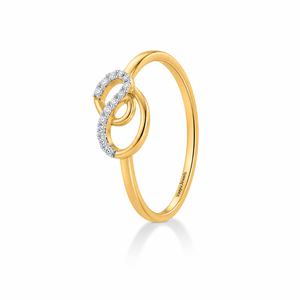 Lab Grown Diamond Interlocking <b>Circle</b> <b>Ring</b> Round Cut Pave Infinity <b>Ring</b> 10K 14K 18K Gold 925 935 Silver - Product Image 3