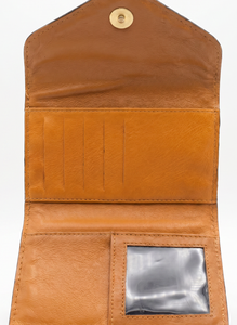 Handmade Genuine Leather Tri-Fold <b>Wallet</b> With Embossed Floral & Checkered Pattern Vintage Style Women's Short <b>Card</b> <b>Holder</b> <b>Wallet</b> - Product Image 5