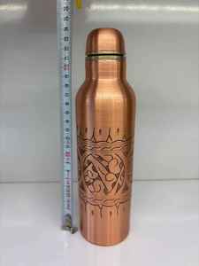 Antique polished <b>copper</b> <b>drink</b> <b>Bottle</b> <b>Copper</b> Water <b>Bottle</b> Bohemian Floral Design Portable Drinkware with Unique Print Home Use - Product Image 6