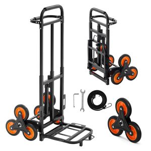 Carrello Pieghevole Robusto con Capacità di Salita Scale di 100 kg, 6 Ruote, 2 Ruote in Ferro, per Trasporto, con Manico Telescopico - Product Image 1