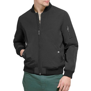 Chaqueta Bomber Negra Casual para Hombre, con Cierre Completo, Resistente al Viento, Corte Ajustado, Relleno de Poliéster, Chaqueta Exterior Impermeable de Venta Caliente - Product Image 1