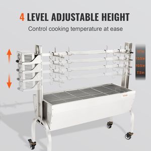 Grill de rôtisserie électrique en acier inoxydable 50W pour porc entier, avec broche à charbon et grilles multiples 4 faces - Product Image 3