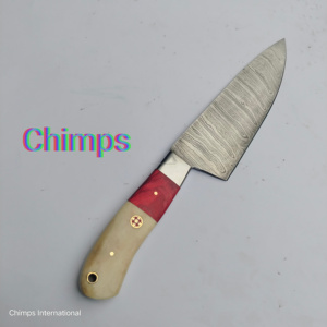 Couteau de Chef Professionnel Japonais en Acier Damas Écologique de 8 Pouces avec Manche en Bois de Pakka et Os de Chameau – Personnalisable – Offre Spéciale - Product Image 4