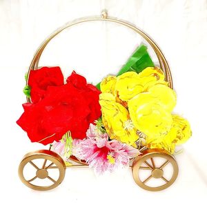 Centro de Mesa de Lujo con Diseño de Carruaje de Cenicienta en Metal Dorado, Decoración Floral para Bodas, Fiestas, Mesa, Soporte para Cestas de Regalo - Product Image 5