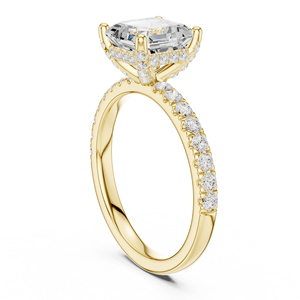 Precio bajo directo de fábrica para anillo certificado GRA elaborado con oro amarillo de 14k y diamante cultivado en laboratorio con corte Asscher al precio más bajo. - Product Image 3