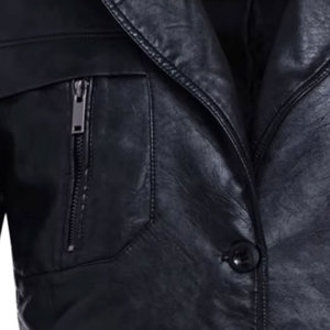Chaqueta de Cuero PU Lavado de Alta Calidad para Hombre, Corte Ajustado, Cuello Camisero, Cierre de Cremallera, Resistente al Viento, Hecha en Pakistán - Product Image 3