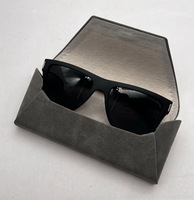Étui à lunettes magnétique rectangulaire en cuir PU semi-rigide classique tendance 2026, 155x77x40mm, pour hommes et femmes