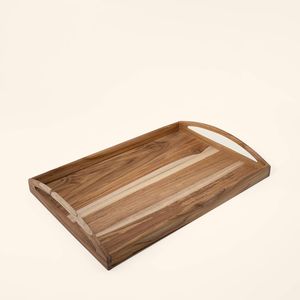 Plateau rectangulaire en teck fait main de 18'' x 11'' x 2,5'' pour le service et la décoration - Product Image 3