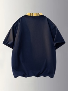 Oversized <b>Waffle</b> Knit Polo <b>Shirt</b> Men Summer Casual Short Sleeve Polo T-<b>Shirt</b> Loose Fit Breathable Streetwear Men's T-<b>shirts</b> - Product Image 2