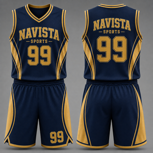 Nouvel ensemble d'uniformes de basketball personnalisables avec logo imprimé, 100 % polyester respirant, dernier style, pour adultes, nom d'équipe personnalisable - Product Image 6