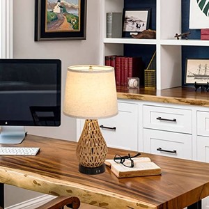 Base de lampe de table en rotin tissé artisanal |   Design Art déco |   Vente en gros - Product Image 6