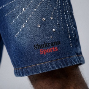 Pantalones Cortos de Mezclilla Rectos Personalizados para Hombre, Estilo Urbano, Cómodos - Product Image 4