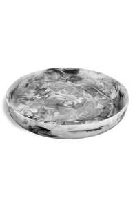 Elegante Bandeja de Servicio de Resina Ecológica Hecha a Mano con Borde Metálico y Diseño Decorativo para Uso en Restaurantes de Alta Gama - Product Image 2