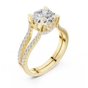 Anillo de Compromiso y Boda Clásico de Oro Sólido de 14k con Certificado IGI, Diamante Cultivado en Laboratorio de 1.50 CT, Corte Octogonal, E VS1, para Mujer - Product Image 3